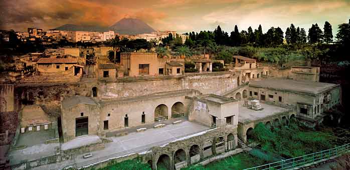 Ausgrabungsareal der verschütteten Stadt Herculaneum